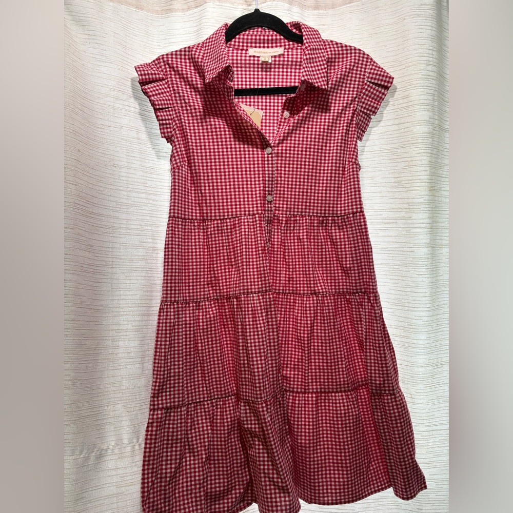 Charming Red Checkered Kids Dress